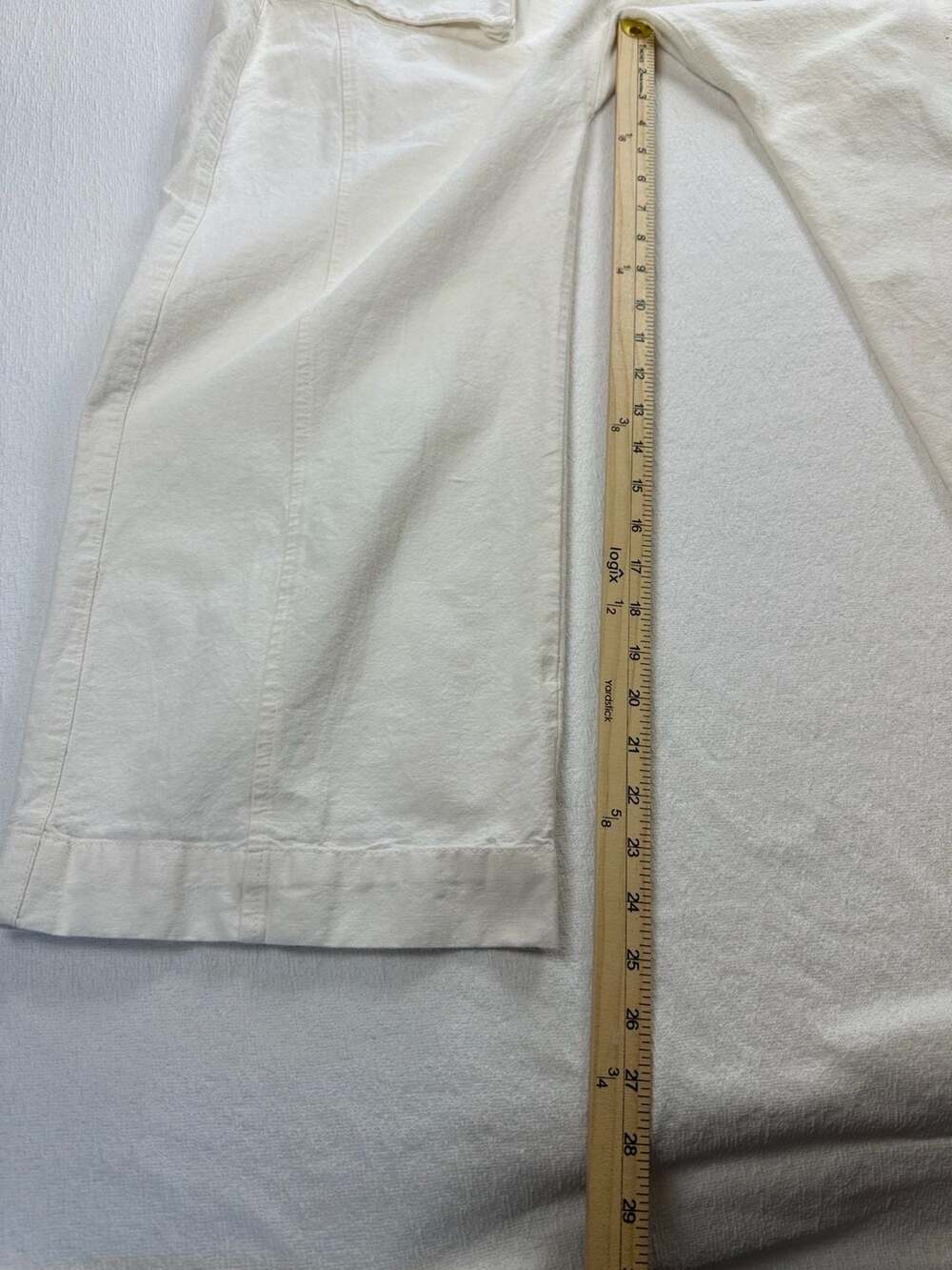 Free People Sky Rider Straight-Leg Ecru Paperbag Waist Pants Large - Picture 15 of 15